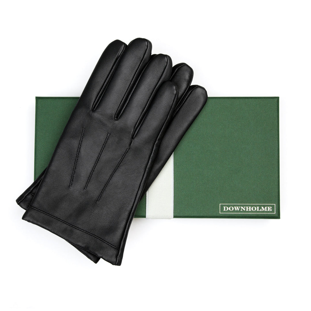 Men's Vegan Leather Gloves - Black, DH-VLM-BLKS, DH-VLM-BLKM, DH-VLM-BLKL, DH-VLM-BLKXL #color_black