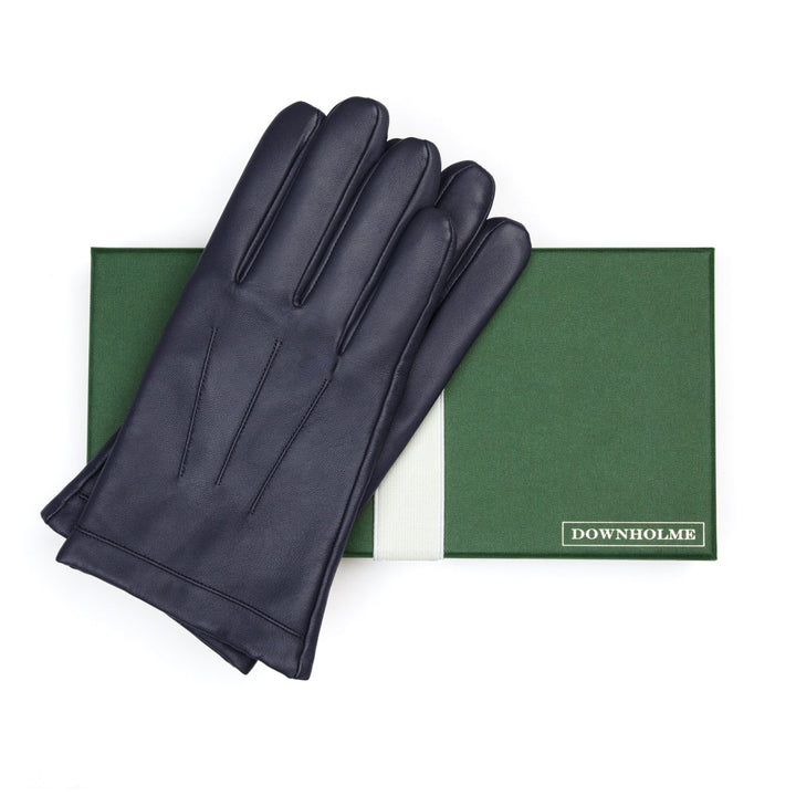 Men's Vegan Leather Gloves - Dark Blue, DH-VLM-NVYS, DH-VLM-NVYM, DH-VLM-NVYL, DH-VLM-NVYXL #color_dark-blue