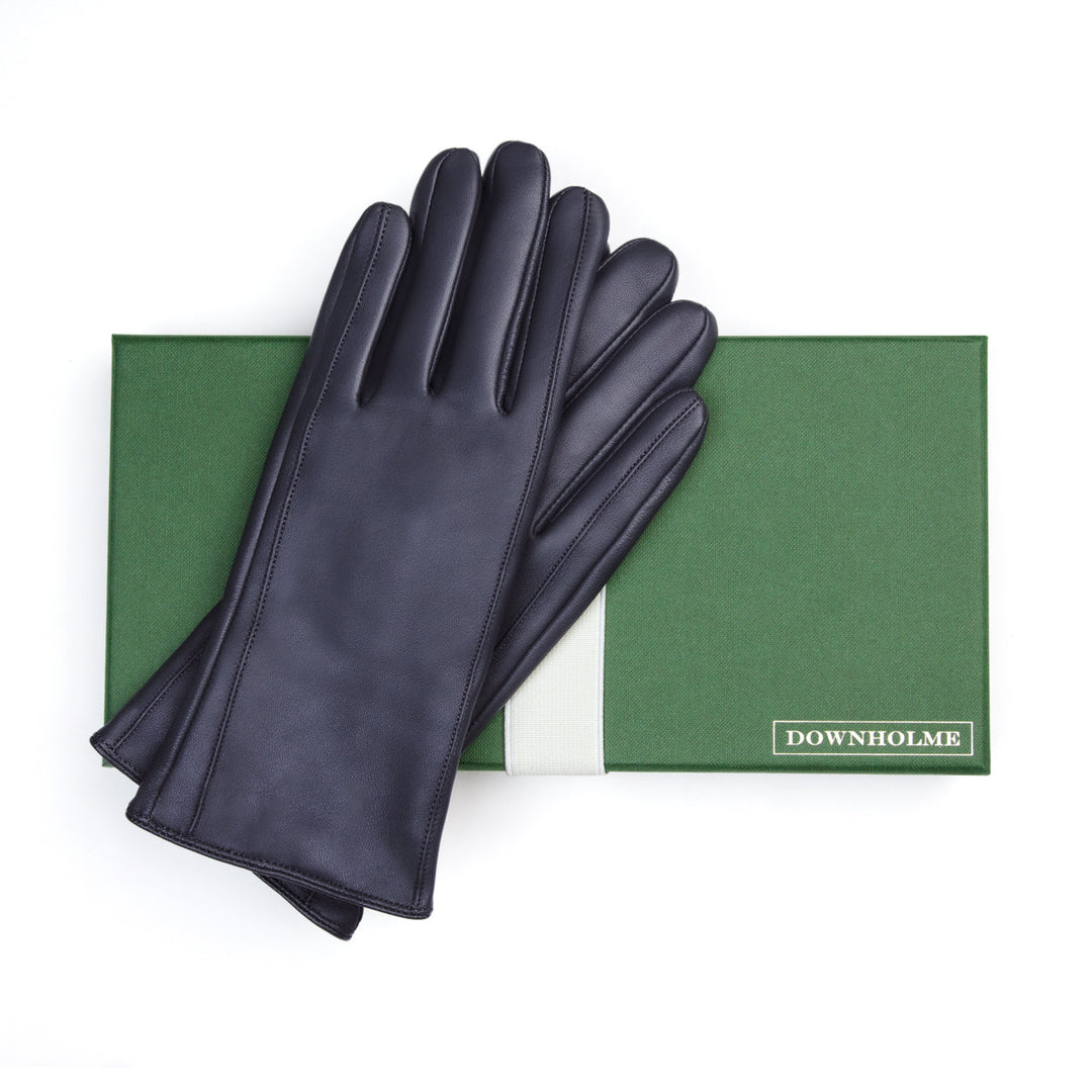 Women's Vegan Leather Gloves - Dark Blue, DH-VLW-NVYS, DH-VLW-NVYM, DH-VLW-NVYL, DH-VLW-NVYXL #color_dark-blue