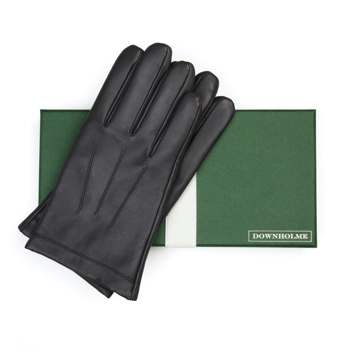 Men's Touchscreen Leather Cashmere Lined Gloves - Black, DH-TLCM-BLKXXL, DH-TLCM-BLKXL, DH-TLCM-BLKL, DH-TLCM-BLKM, DH-TLCM-BLKS, DH-TLCM-BLKXS #color_black