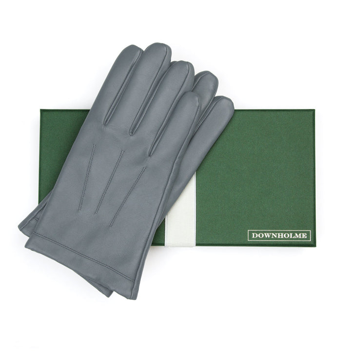 Men's Classic Leather Cashmere Lined Gloves - Gray, DH-LCM-GRYXXL, DH-LCM-GRYXL, DH-LCM-GRYL, DH-LCM-GRYM, DH-LCM-GRYS, DH-LCM-GRYXS #color_gray