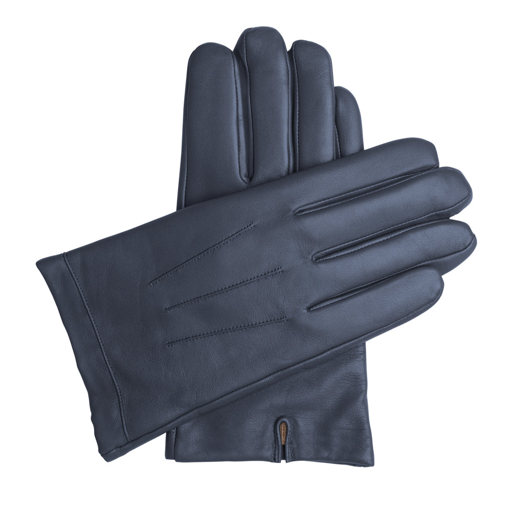 Men's Classic Leather Cashmere Lined Gloves - Dark Blue, DH-LCM-NVYXXL, DH-LCM-NVYXL, DH-LCM-NVYL, DH-LCM-NVYM, DH-LCM-NVYS, DH-LCM-NVYXS #color_dark-blue