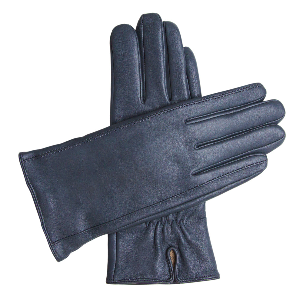 Women's Classic Leather Cashmere Lined Gloves - Dark Blue, DH-LCW-NVYXL, DH-LCW-NVYL, DH-LCW-NVYM, DH-LCW-NVYS, DH-LCW-NVYXS #color_dark-blue