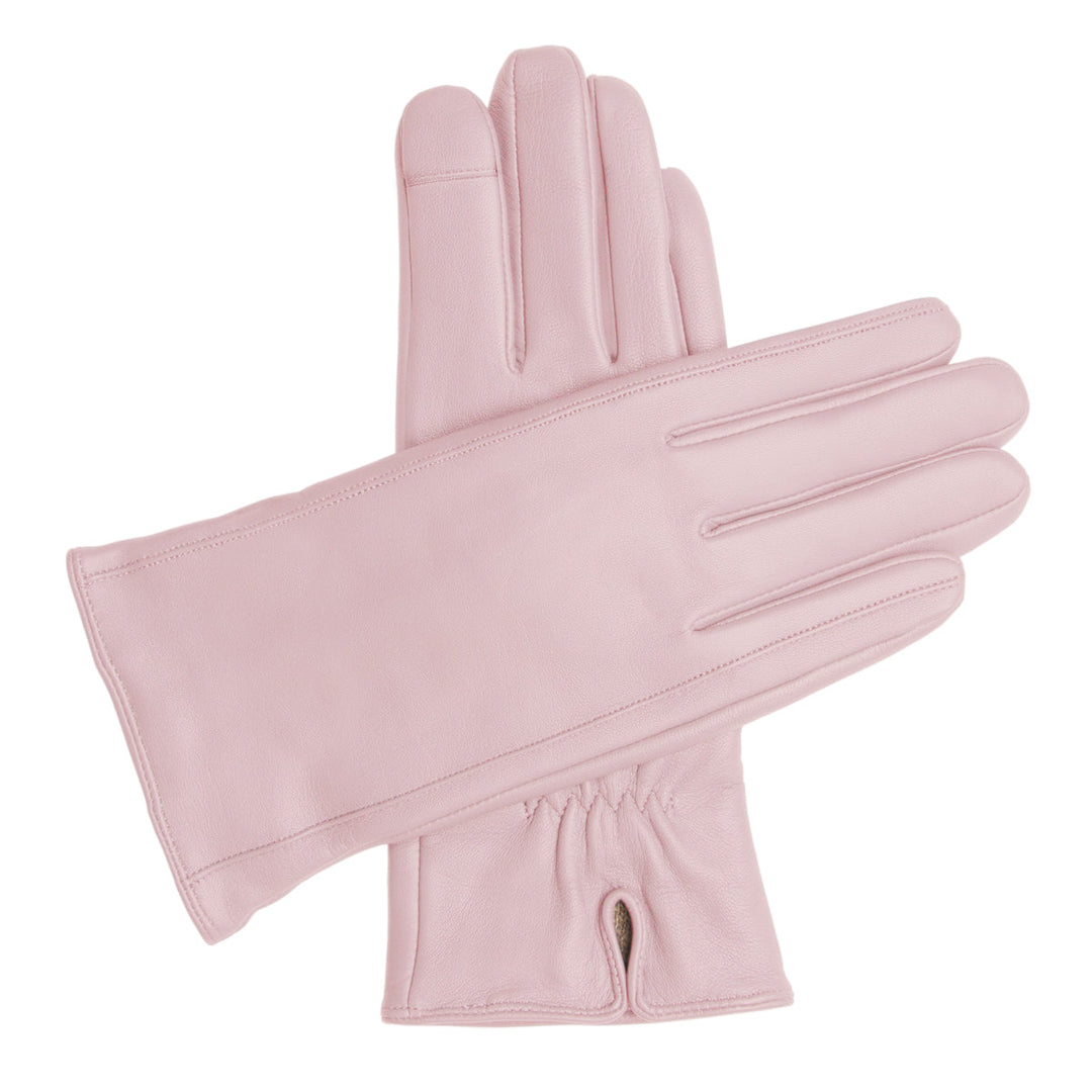 Women's Touchscreen Leather Cashmere Lined Gloves - Pink, DH-TLCW-PNKXL, DH-TLCW-PNKL, DH-TLCW-PNKM, DH-TLCW-PNKS, DH-TLCW-PNKXS #color_pink